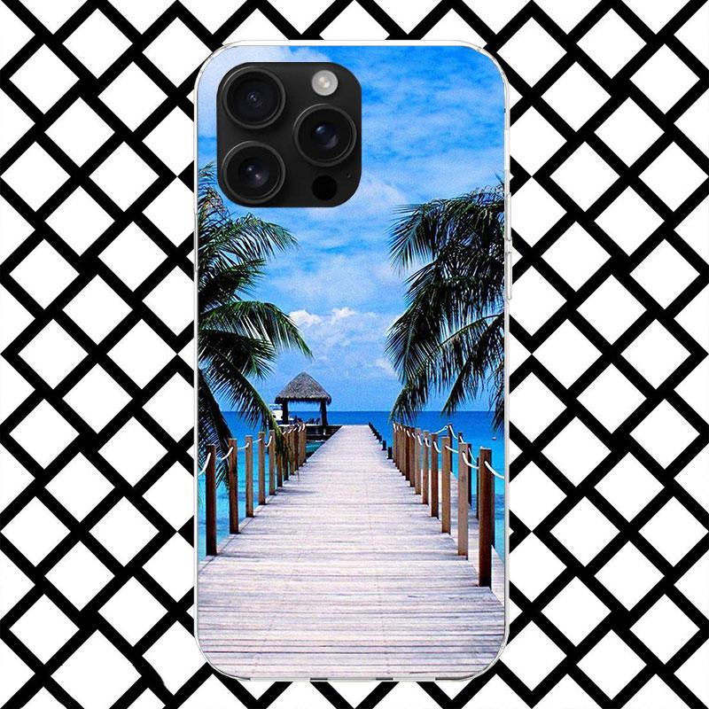 Летний закат на пляже, море, пальма, чехол для телефона для iPhone 17 Air 16 16E 15 14 Plus 13 Mini 12 11 Pro Max 7 8 + SE 2020, мягкий чехол