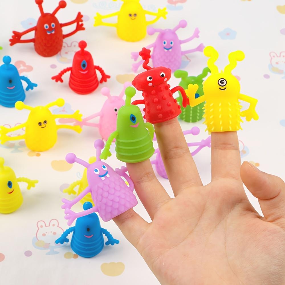 1/10 Pcs Finger Puppets Toys Funny Colorful Monster Stretchy Soft Rubber Finger Doll Toys for Children's Party Favors