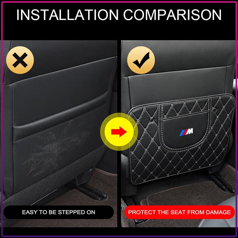 Car Seat Backrest Anti Kick Protector Cover Pad Anti Dirt Mat For BMW M Performance E46 E90 E60 F10 F30 E39 E36 F20 E87 G30 E92