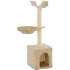 VidaXL Cat Tree with Sisal Scratching Posts 105 Cm Beige