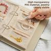 PU Leather Jewellery Binder Zipper Jewelry Organizer Roll Creative Jewelry Storage Bag  Necklace