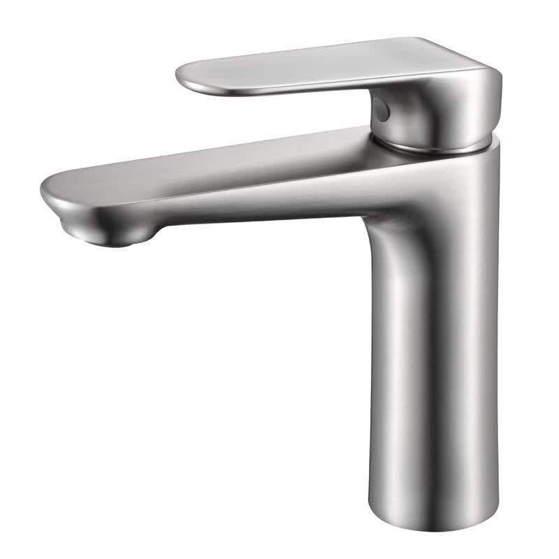 TLXT Brass Deck-Mounted Cold & Hot Water Basin Faucet, Chrome