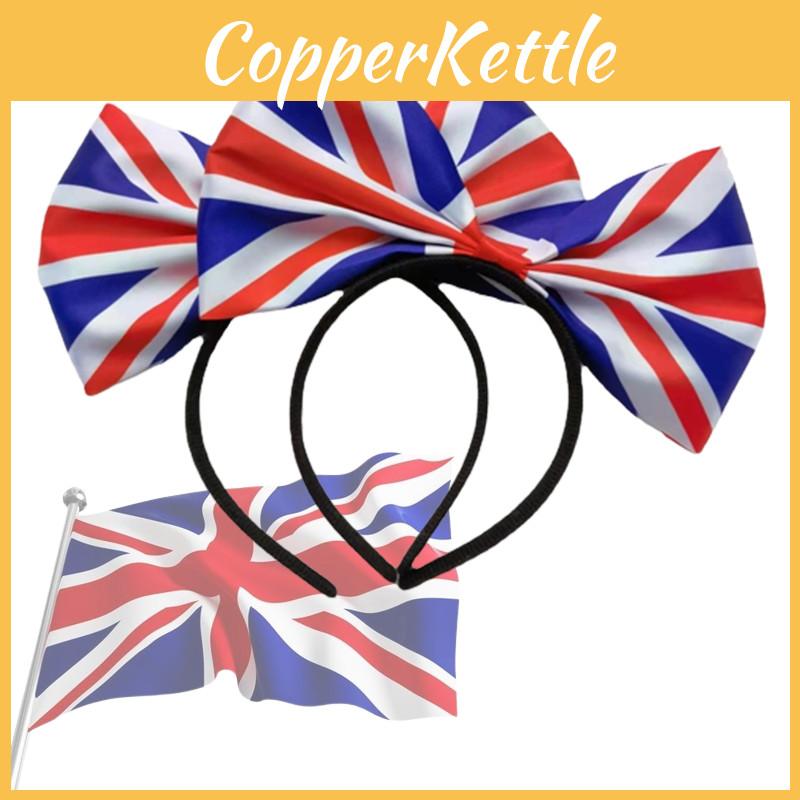 Стильная повязка на голову с Юнион Джеком, повязка на голову «Алиса» с большим бантом для мужчин и женщин, Платиновый юбилей