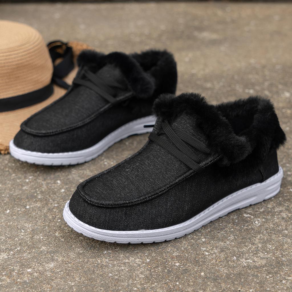 Женские зимние ботинки с плюшевой подкладкой, с принтом подсолнуха, удобные холщовые туфли без застежек, теплые ботильоны