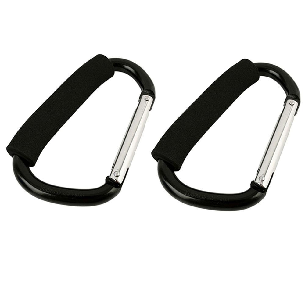 2Pcs D-Ring Baby Stroller Hook Sponge Handle Carriage Hanger Pram Lifting Button for Outdoor