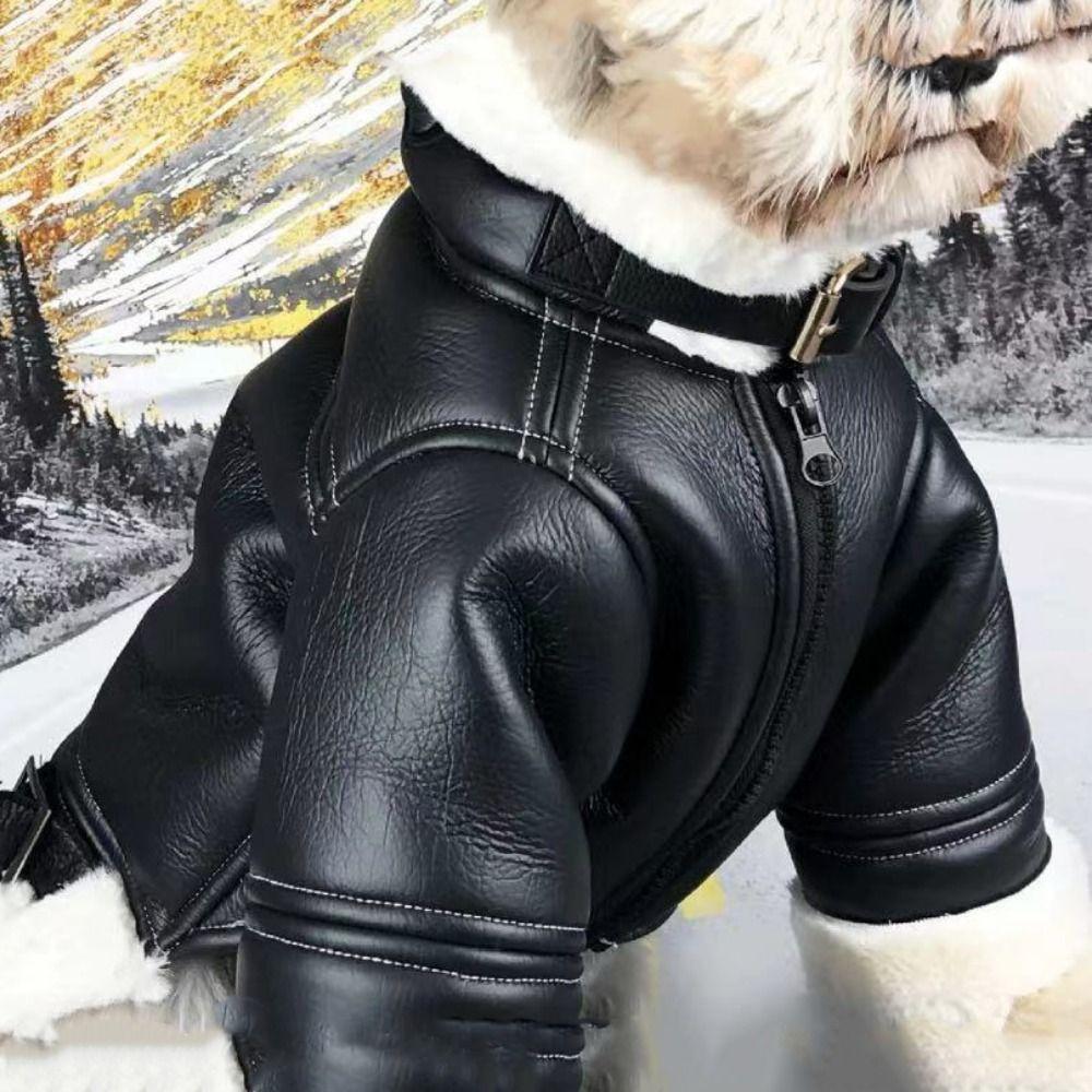 Теплая куртка для домашних животных на осень, удобная куртка из хлопка для собак, щенков, прохладное пальто из ПУ, зима