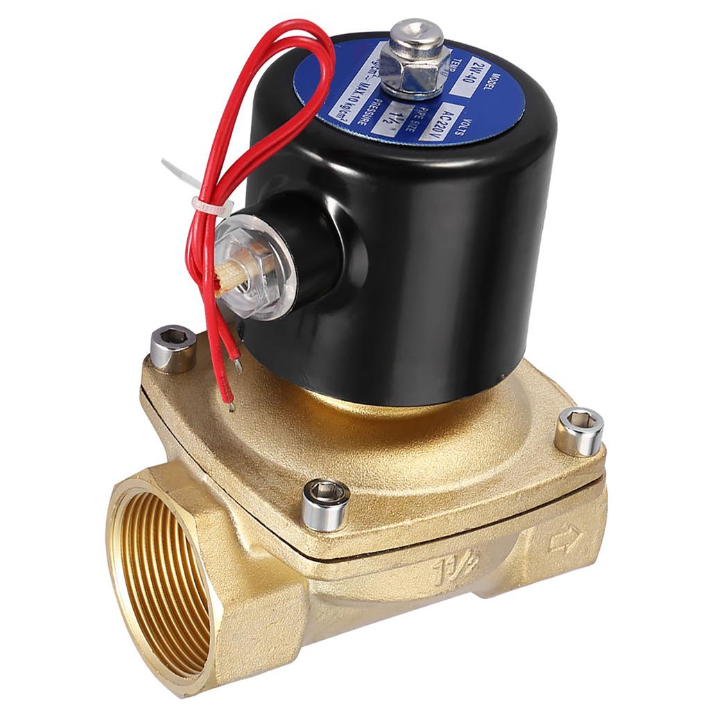 DN40 112" Two Way Brass Electric Solenoid Valve Normally Closed 220VAC