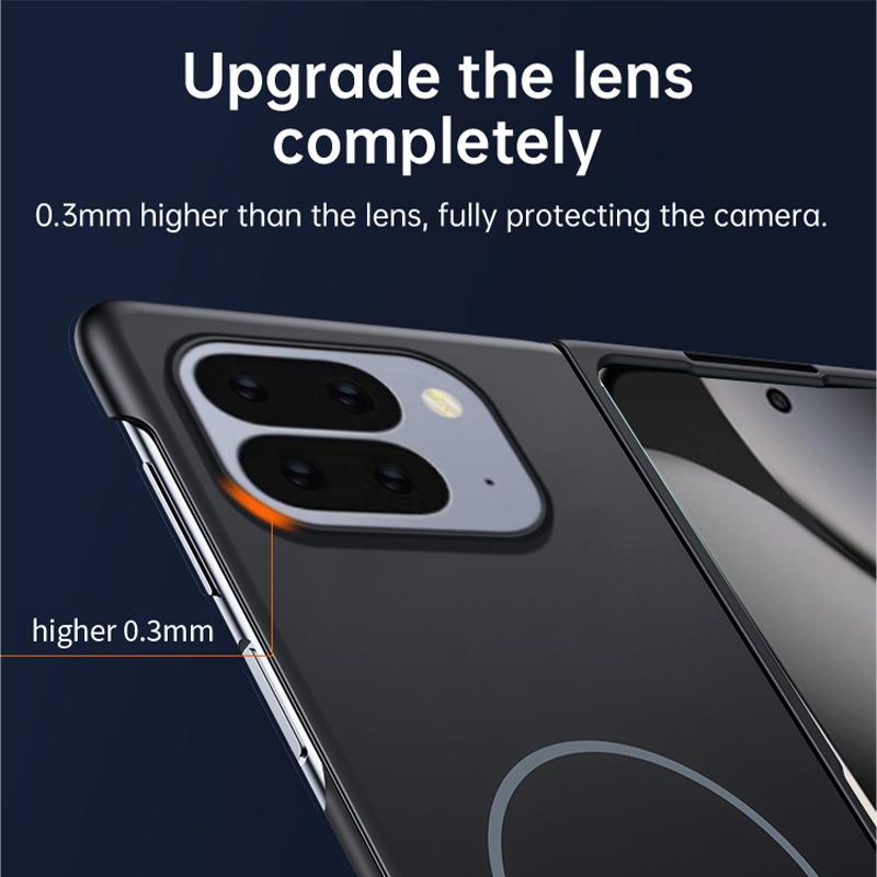 Ультратонкий безрамочный магнитный противоударный чехол для Google Pixel 10 9 Pro Fold Pixel Fold Беспроводная зарядка Матовый жесткий ПК-чехол