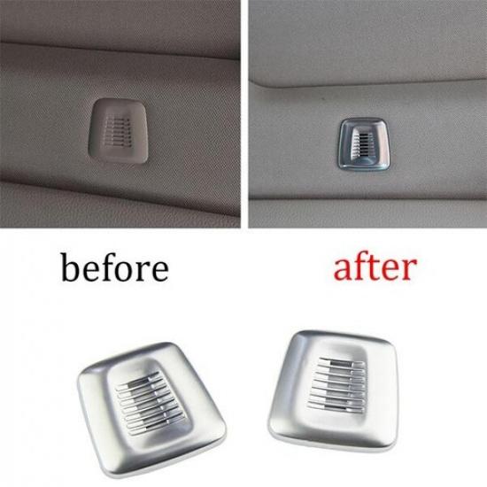 2PCS For BMW 3 4 Series GT 2013- Car Roof Microphone Cover Trim ABS Silver