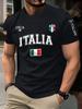 Летняя футболка с принтом ITALIA, повседневная мужская одежда, модная футболка с коротким рукавом и круглым вырезом, женские топы