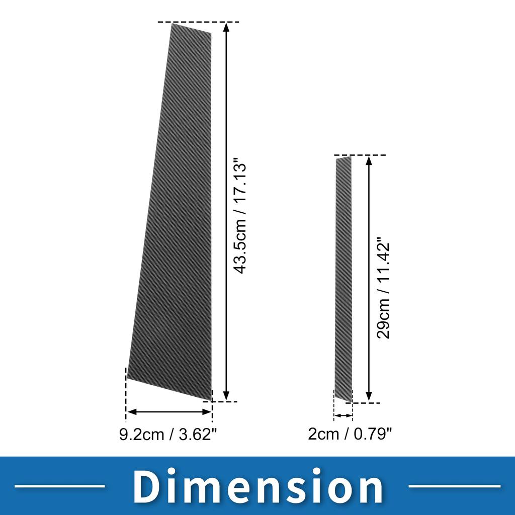 ABSOPRO Door Pillar Window Trim Stickers Pillar Post Door Outer Exterior Covers for VW Jetta Carbon Fiber Pattern Black Anti-Scratch 2013-2015,