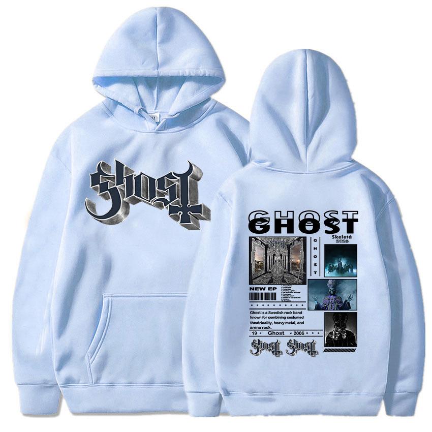 Альбом Ghost Satanized Skeletá 2025 Толстовки с длинным рукавом и капюшоном для мужчин/женщин Пуловеры в тяжелом ментальном гранж-стиле