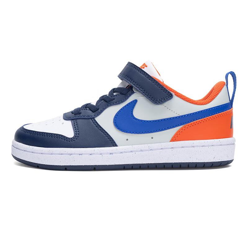 Nike Court Borough Low Recraft PS Midnight Navy Team Orange Kids Sneakers White Light-Silver Hyper-Royal DV5457-401