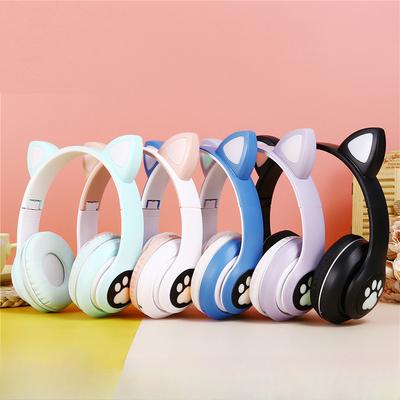 Светящиеся кошачьи ушки гарнитура Bluetooth беспроводная карта мобильная игра складные наушники