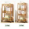 4-ярусная узкая тележка для хранения из массива бамбука с высокой горы, кухонный органайзер, выдвижная мобильная тележка для хранения на колесиках, кладовая