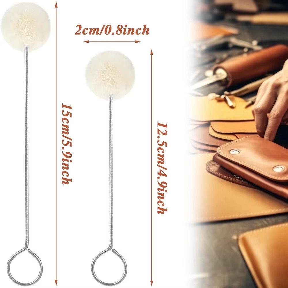 100Pcs 12.5/15cm Wool Daubers Ball Brush Corrosion-resistant Leatherworking Tools Clothes Painting