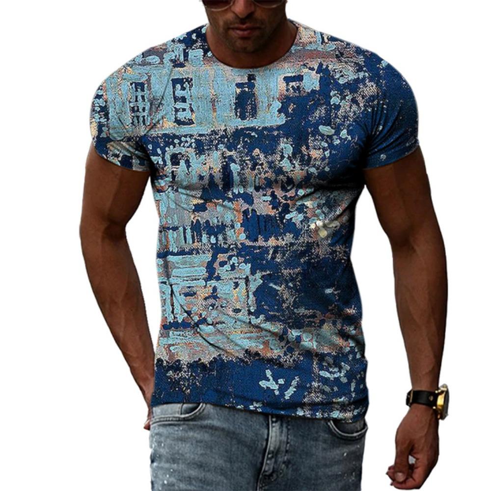 Летние мужские модные индивидуальные граффити футболки хип-хоп тренд harajuku повседневный стиль футболки с короткими рукавами с 3D принтом топы