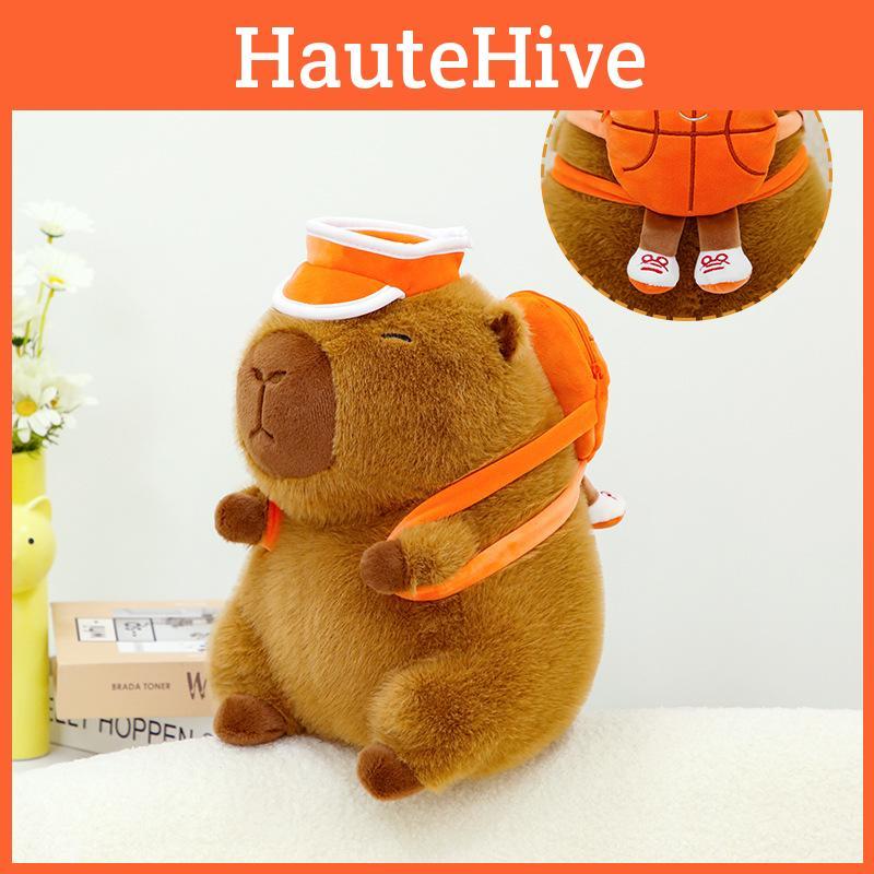 Backpack Capybara Basketball Plush Toy Cozy Kids Companion Stuffed Gift Animal