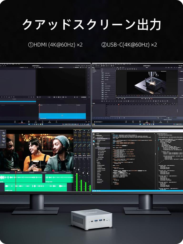 Мини-ПК MINISFORUM Venus Series NAB6Lite Intel Core 16 ГБ 512 ГБ PCIe SSD Windows 11 Pro Мини-ПК 6 Bluetooth 2x2500 Мбит/с LAN и 2 HDMI 2 порта для