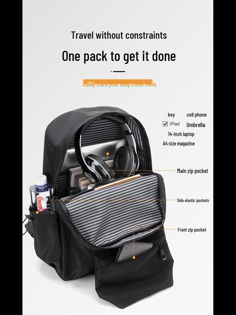 Men's Korean Style Double Back Laptop Backpack - Trendy Student Travel Bag