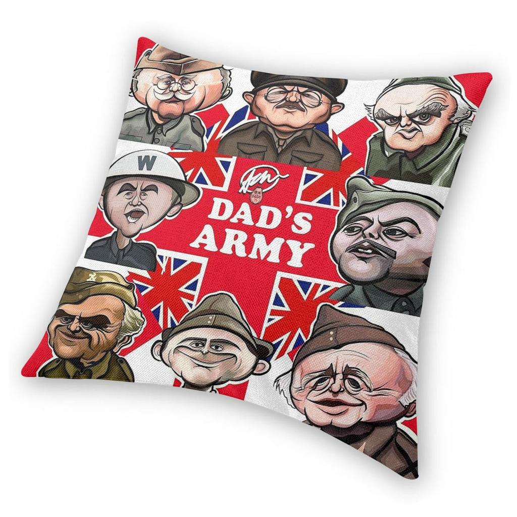 Dad'S Army Square Pillowcase Polyester Linen Velvet Pattern Zip Decor Pillow Case Sofa Seater Cushion Cover