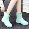 Fashion Rain Shoes Women's Winter Cotton Non-slip Medium Tube Water Shoes Water Boots Short Rain Boots Car Wash Kitchen Rubber Shoes