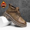 Осенние ретро ботинки Мартин мужская обувь зимние новые британские высокие без шнурков повседневные ретро кожаные ботинки