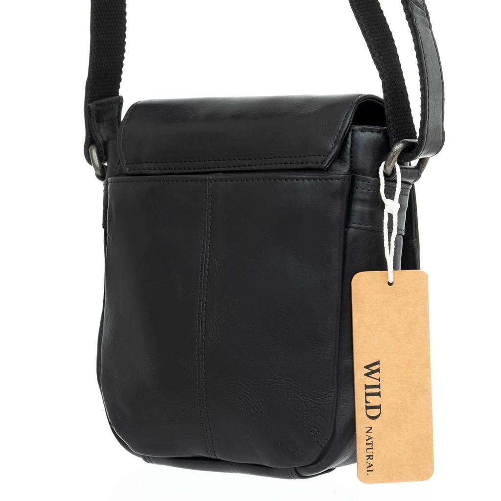 Mała Torba Męska Skórzana Wild Natural Czarna