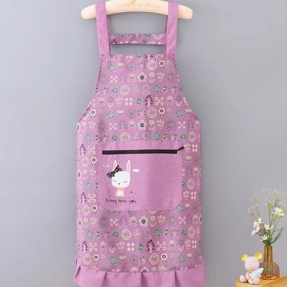 New Breathable Flower Kitchen Apron Cotton Korean Style Cooking Smock Wear-resistant Chef Apron for Women Girl