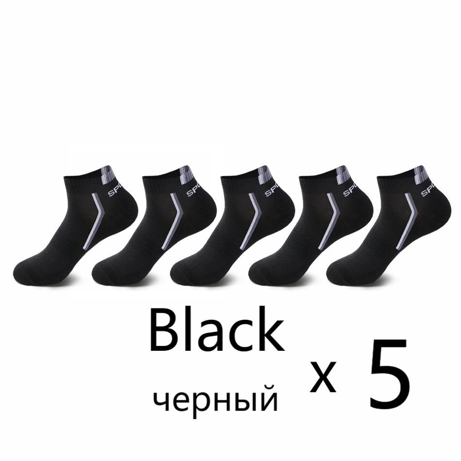 5 Pairs High Quality Cotton Outdoor Sports Running Short Socks Men's Deodorant Breathable Sweat-absorbent Ankle Socks Casual Socks