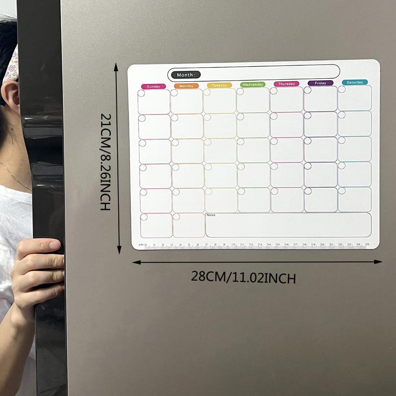 Magnetic Dry Erase Calendar Monthly Planner Whiteboard Record Message Board Memo Pad Decor