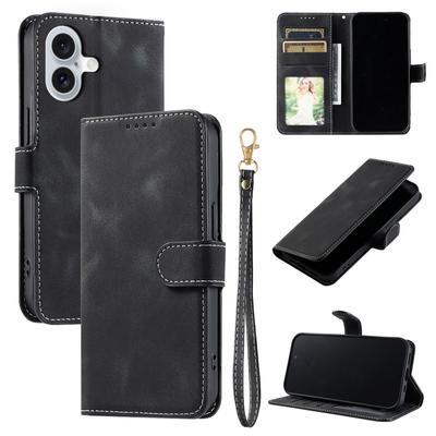 Винтажный кожаный кошелек с отделениями для карт, чехол-книжка для iPhone 16E 15 Pro Max 14 Pro 13 12 11, матовый противоударный мягкий ТПУ складной чехол со шнурком