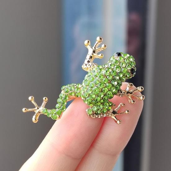 Брошь унисекс в форме лягушки со стразами, декор для пальто, противоскользящая сумка, воротник, шляпа, шарф, украшение