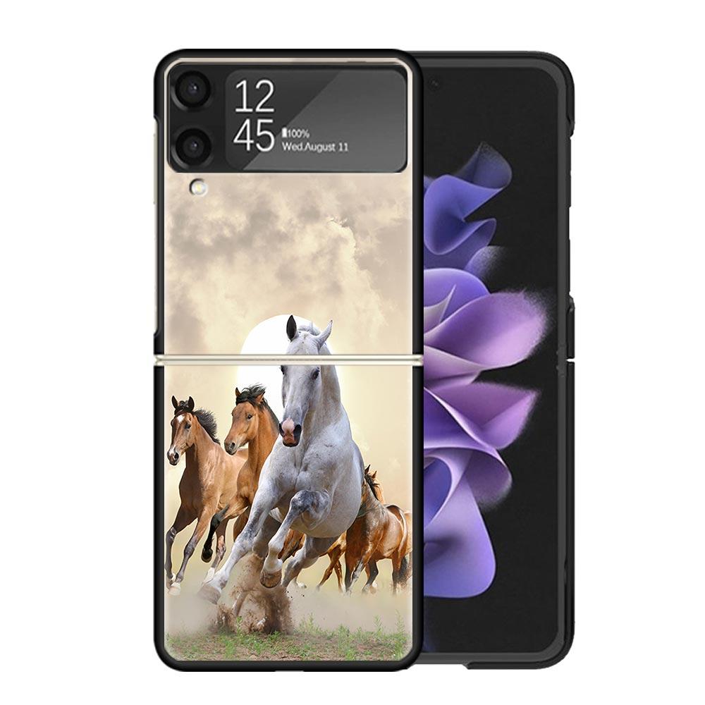 Чехлы для Samsung Galaxy Z Flip 4 5 6 7 3 Z Flip7 Flip6 Flip4 Flip5 Flip3 5G с изображением скачущей лошади, Большая Красота, Жесткие, Ударопрочные Fundas