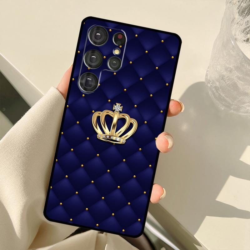 Диван с стеганой текстурой Узор Корона Чехол Для Samsung Galaxy S22 Ultra S21 S20 S24 S25 Ultra S9 S10 Plus S23 FE S25 FE Задняя крышка