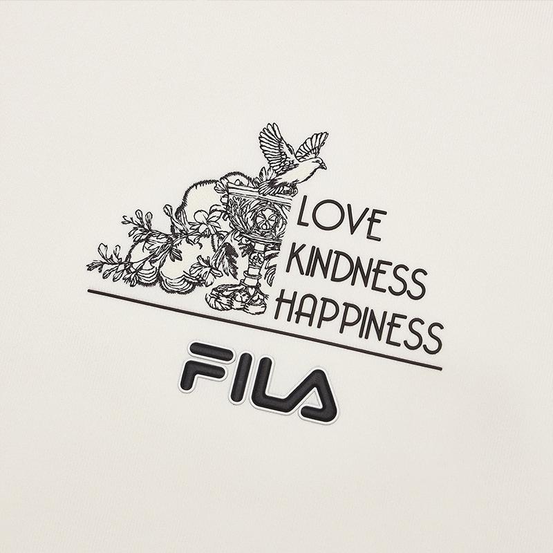 Fila Серия Heritage Повседневный Простой Пуловер С Длинным Рукавом Толстовка Мужская толстовка Белоснежный F11M518209F-WT