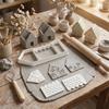 House-Shape House Clay Cutter Molds 3D Printing Clay House DIY Tool Kit  Gift Making