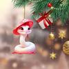 Рождественский кулон, украшение в мультяшном стиле, подвесной аксессуар, устойчивый к выцветанию, подвеска в виде рождественской елки со шнурком, универсальное украшение