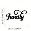 Металлический настенный знак «Семейный» — курсивный декоративный акцент, словесный знак для декора стен, настенное искусство и металлическое настенное украшение