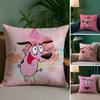 Cartoon CCourage Cowardly Dog Pillow Case Sofa Living Room Bedroom Doublesided Printing Square Cushion Nap Time Pillow Case