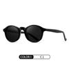 Polarized sunglasses S31126, retro round frame, acetate temples, 3+2 metal hinge, acetate eyewear