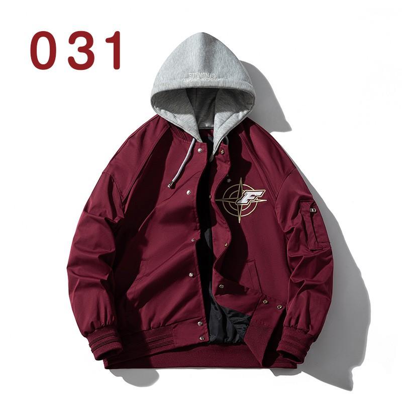 Mens Winter Thickened Stand Collar Baseball Jacket Teens Students Casual Outerwear