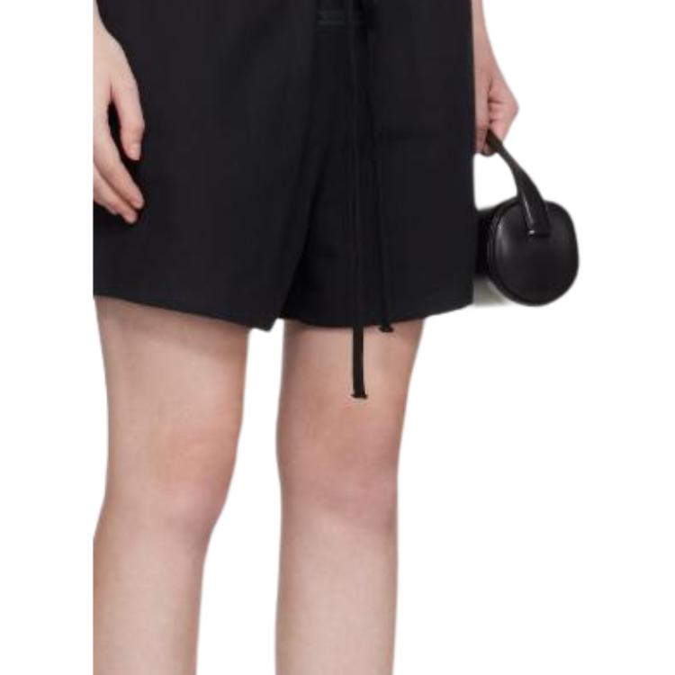 Fear of God Essentials Шорты для футбола FW25 Черные Однотонные Эластичный Пояс Шнурок Резиновая Нашивка с Логотипом Повседневные Шорты Женские шорты 160SP255760FW