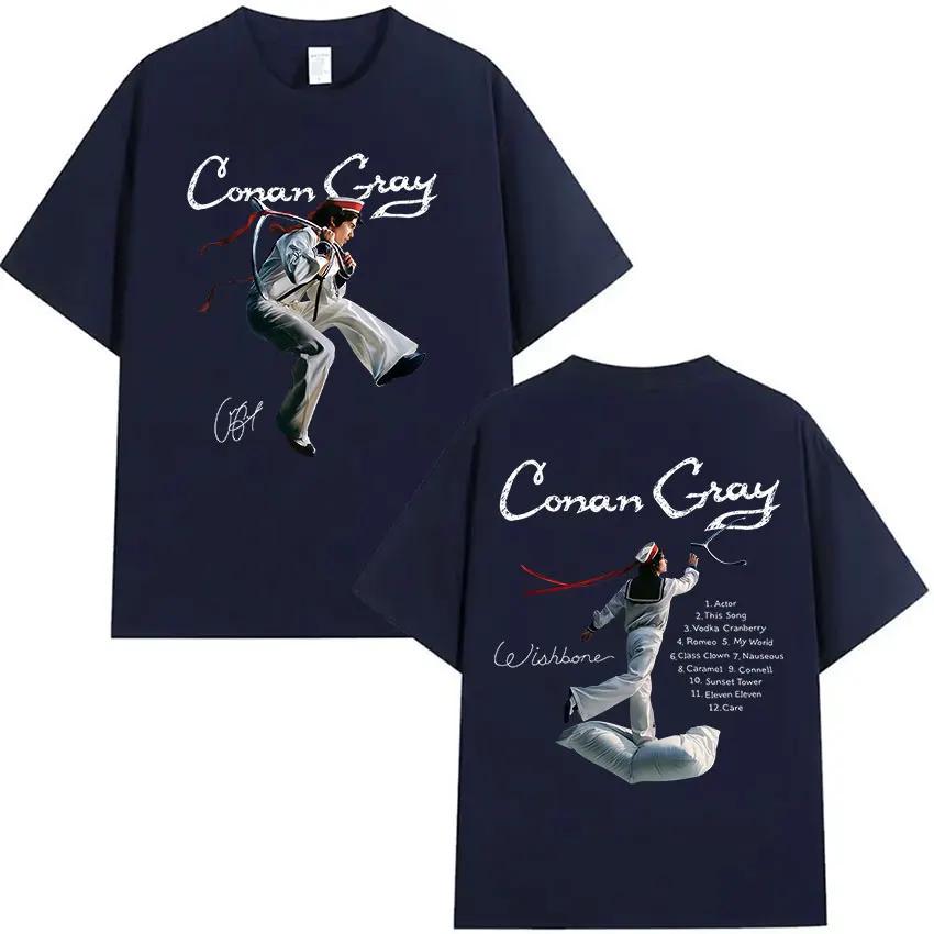 Мужская футболка Conan Gray Wishbone World Tour Винтажная Высококачественная Модная футболка Мужская Хлопковая футболка с коротким рукавом