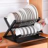 X-Type Folding Bowl Draining Stand Plastic Dish Drying Rack Foldable Drain Rack Countertop