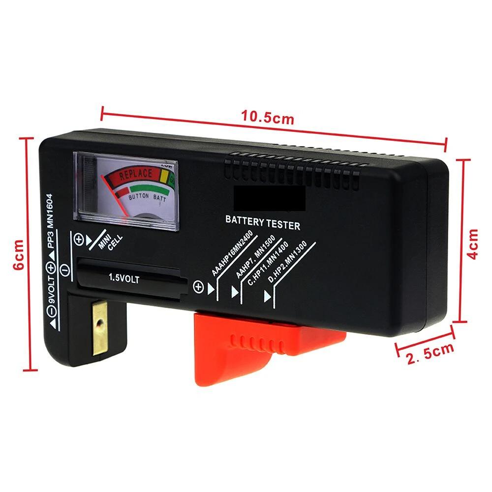 Универсальный тестер батарей для AA AAA 9V и таблеточных элементов питания с цветовой индикацией напряжения