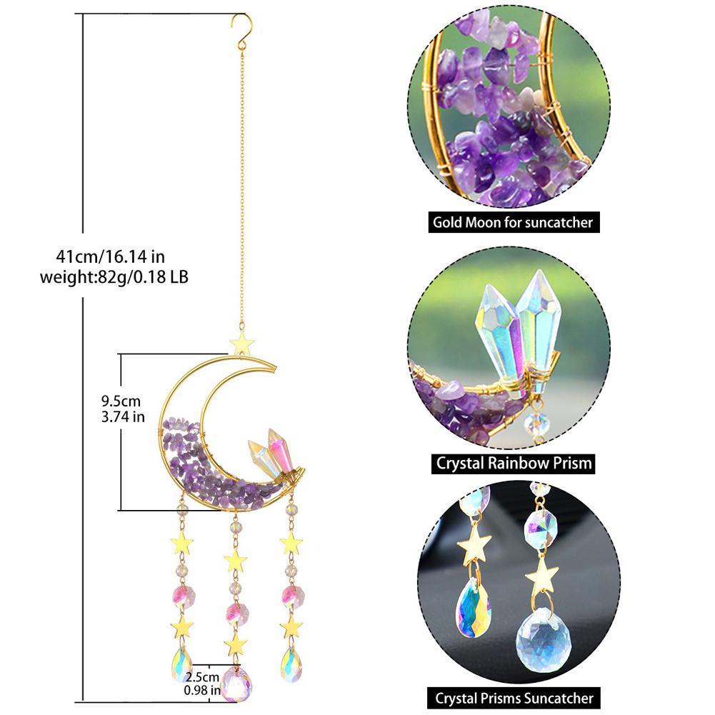 Crystals Suncatcher Moon Sun Catcher Hanging Ornaments Gifts For Christmas Birthday Valentine Mothers Day