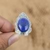 Распродажа ко Дню матери Овальный лазурит Драгоценный камень 925 Стерлинговое серебро Кольцо ручной работы