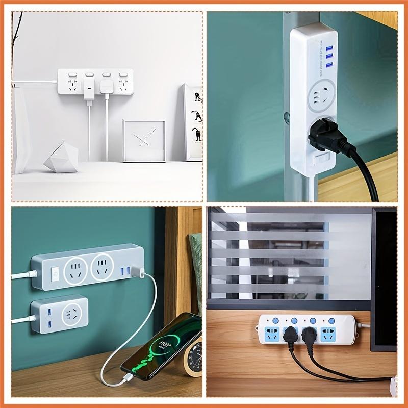 Self-adhesive wall hook socket organizer, socket organizer and fixator, powerful traceless wall-mounted cable seamless bracket