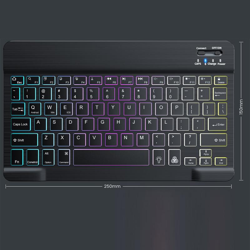 Backlit Led Keyboard 10 inch Wireless Rechargeable Keypads for iPad Tablet Phone PC Magnet Bluetooth Keyboard with Mouse